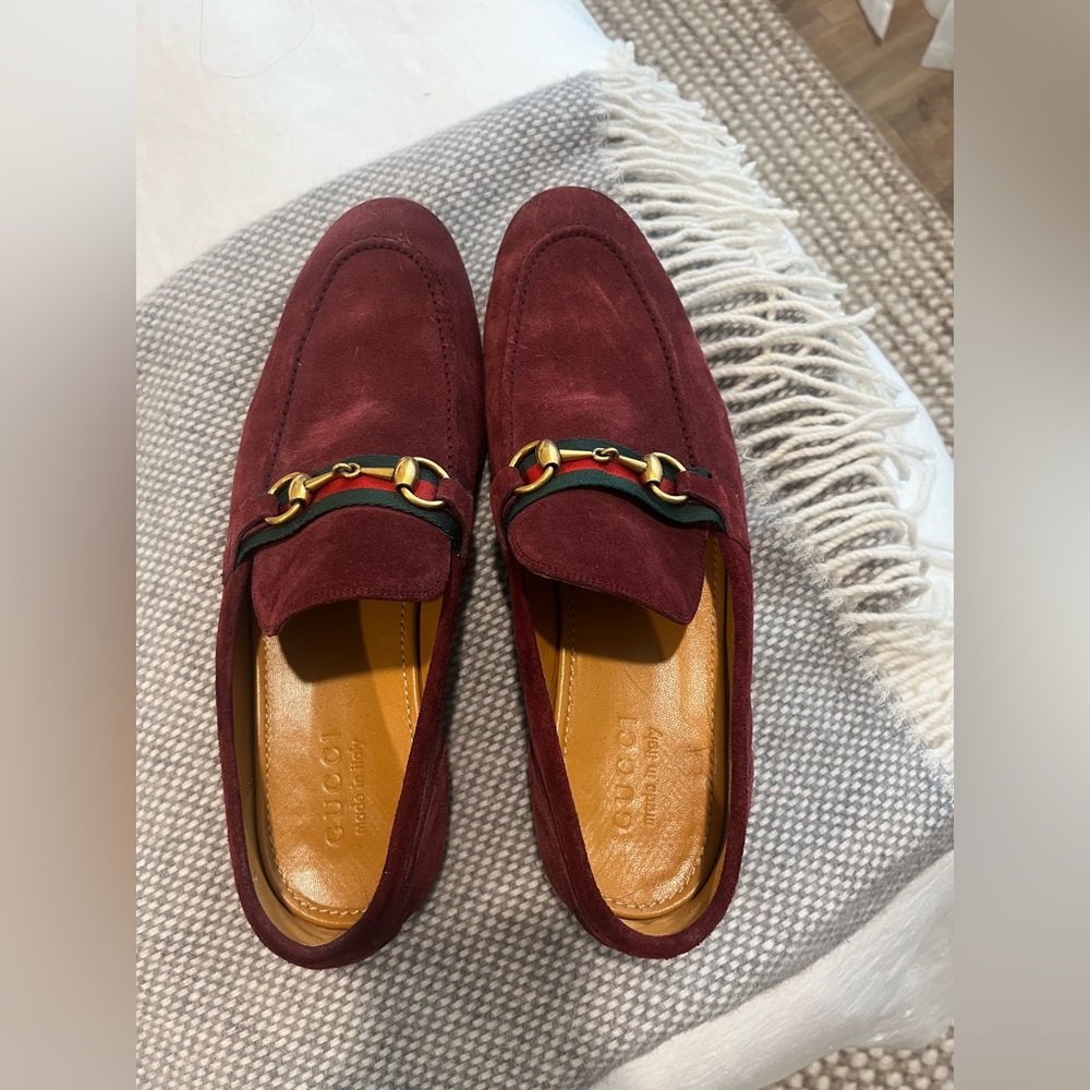 Gucci Men’s Suede Horsebit Loafers Sz 9